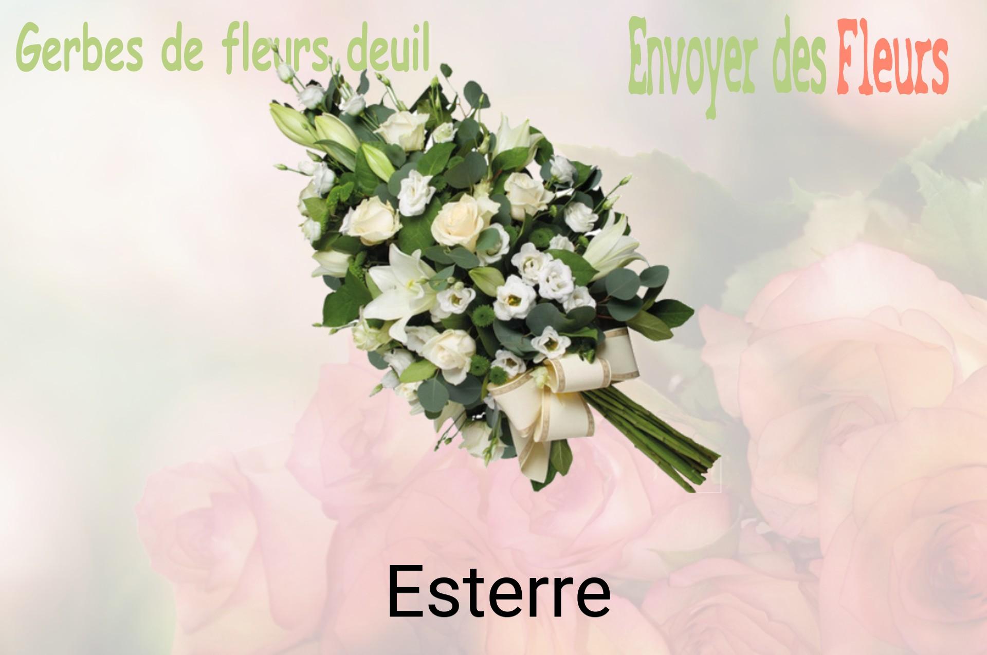 Gerbe de fleurs de deuil livrée à Esterre